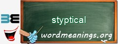 WordMeaning blackboard for styptical